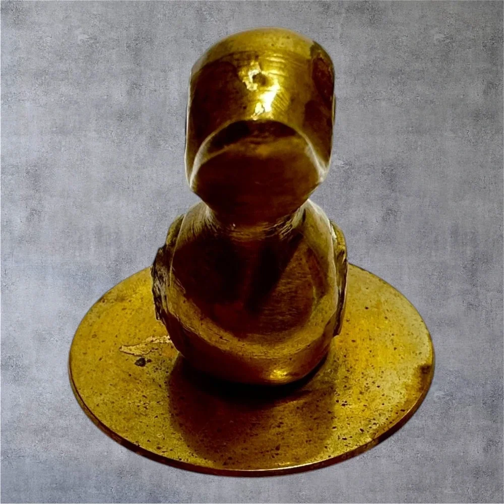 Brass Duck Figurine Small Gold Tone/Patina Vintage India MCM Decor‎